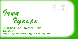 irma nyeste business card